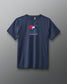 Blue t-shirt with USA Wrestling logo on a gray background