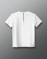 White t-shirt on a gradient red to blue background