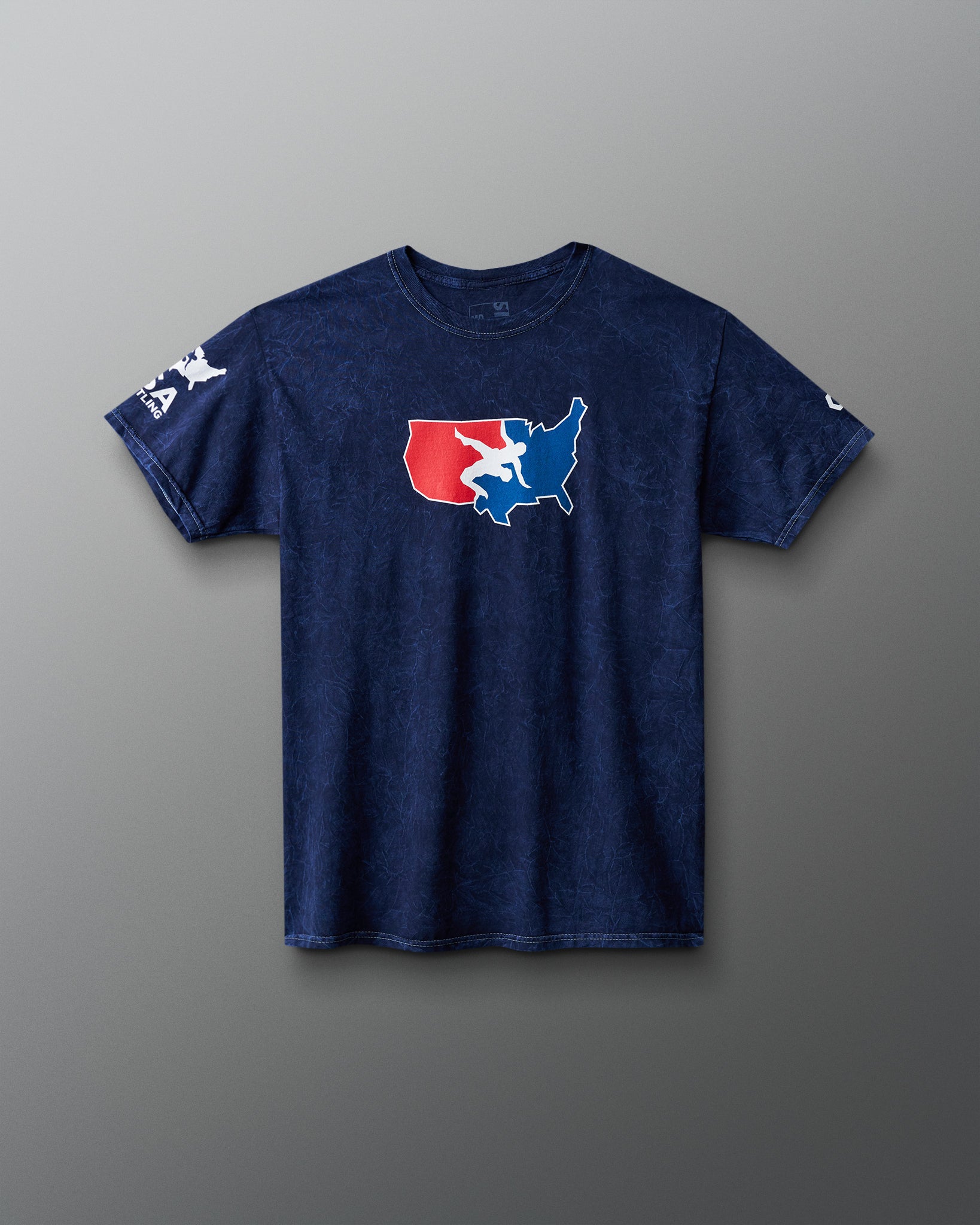 USA Wrestling Logo Acid Wash Heavyweight T-Shirt | RUDIS