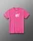 Front view of the pink RUDIS USA Wrestling Map Elite Super Soft T-Shirt with USA map and wrestling graphic.
