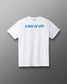 White t-shirt with 'A Way of Life' text on a gray background