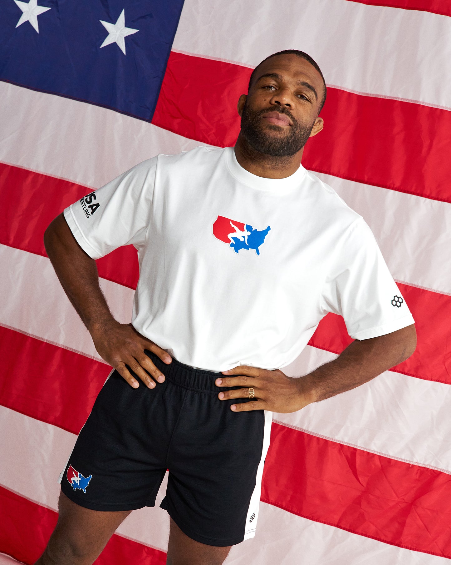 USA Wrestling Map Boxy Hybrid T-Shirt