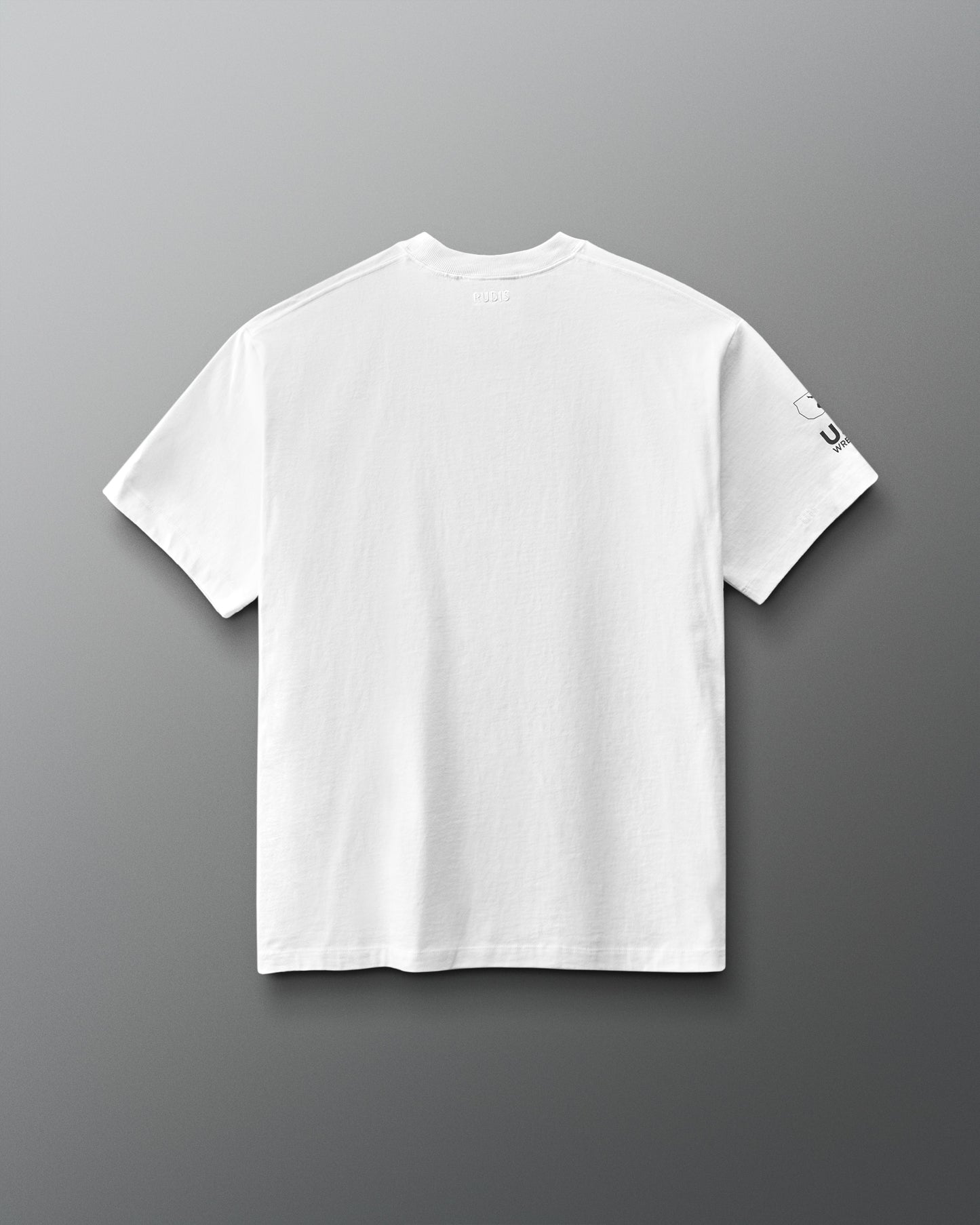 White t-shirt on a gray background
