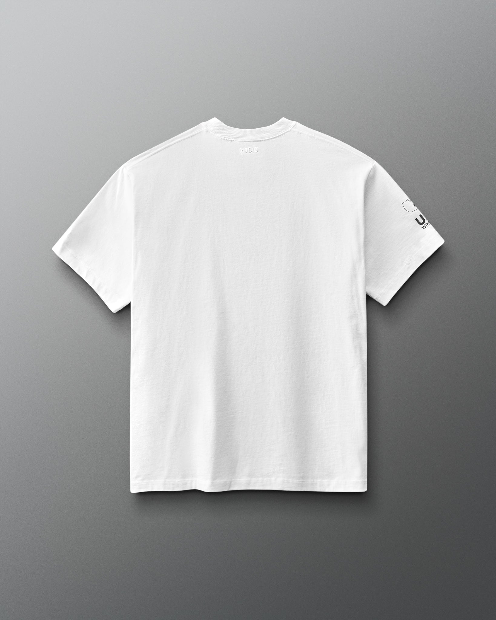 White t-shirt on a gray background
