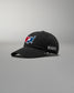 Black cap with a logo and 'RUDIS' text on a gray background