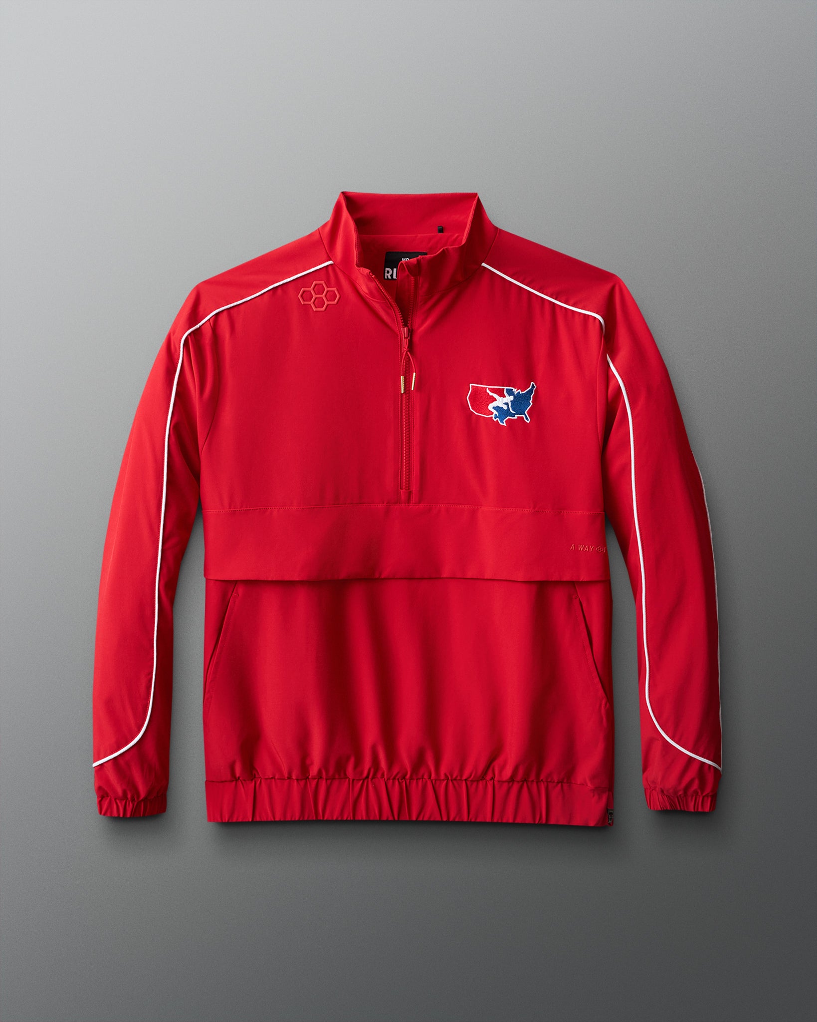 USA Wrestling Logo 1/4 Zip Windbreaker for Men | RUDIS