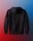 Black hoodie on a gradient background