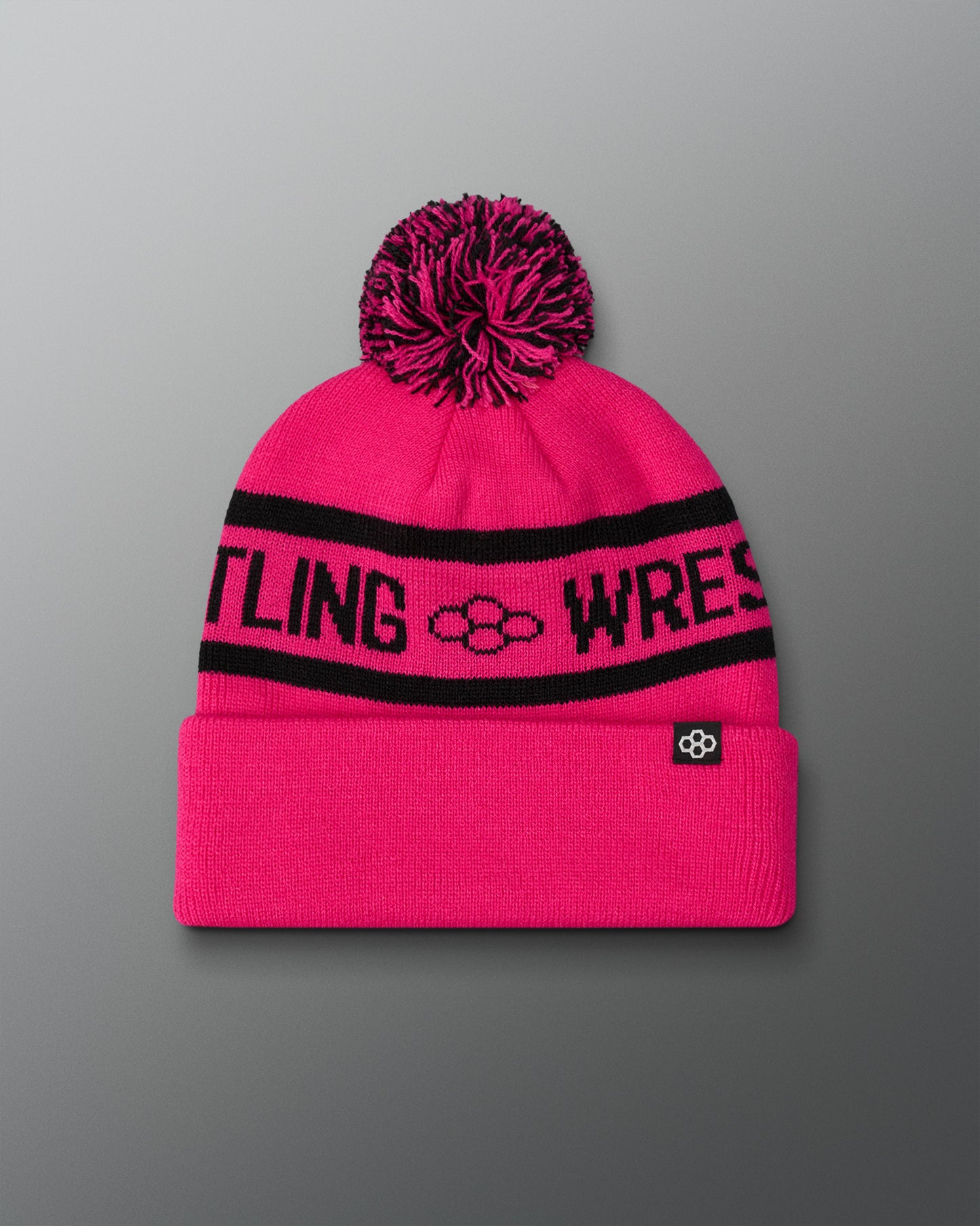 RUDIS Two Tone Pom Beanie - Pink/Black