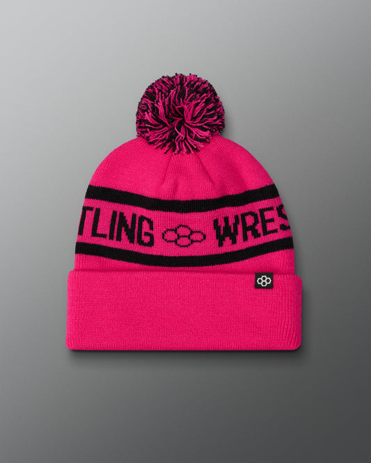 RUDIS Two Tone Pom Beanie - Pink/Black
