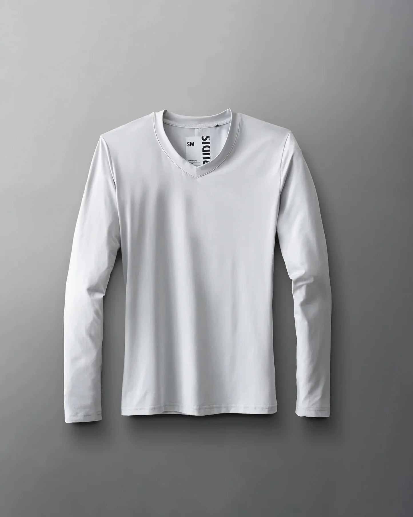 T-shirt à manches longues et col en V pour femme RUDIS Performance - Gris lunaire