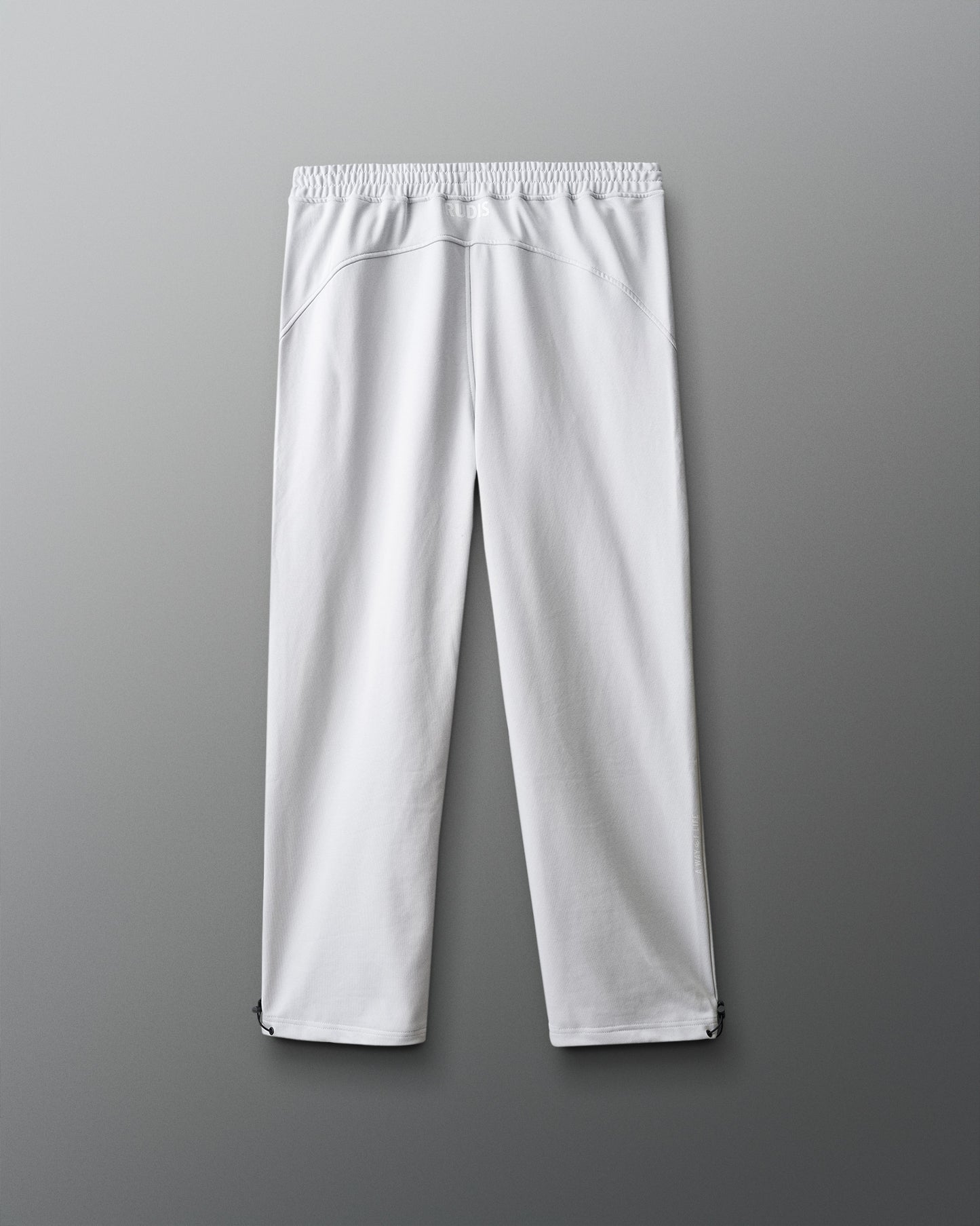 White pants on a gray background