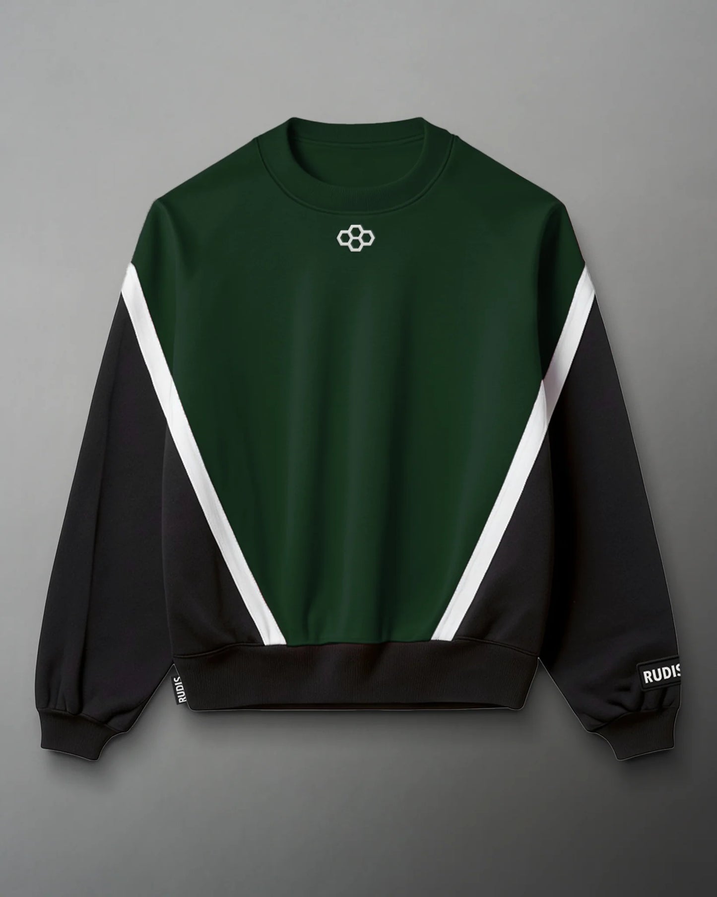 RUDIS Colorblock Crewneck - Black/Emerald