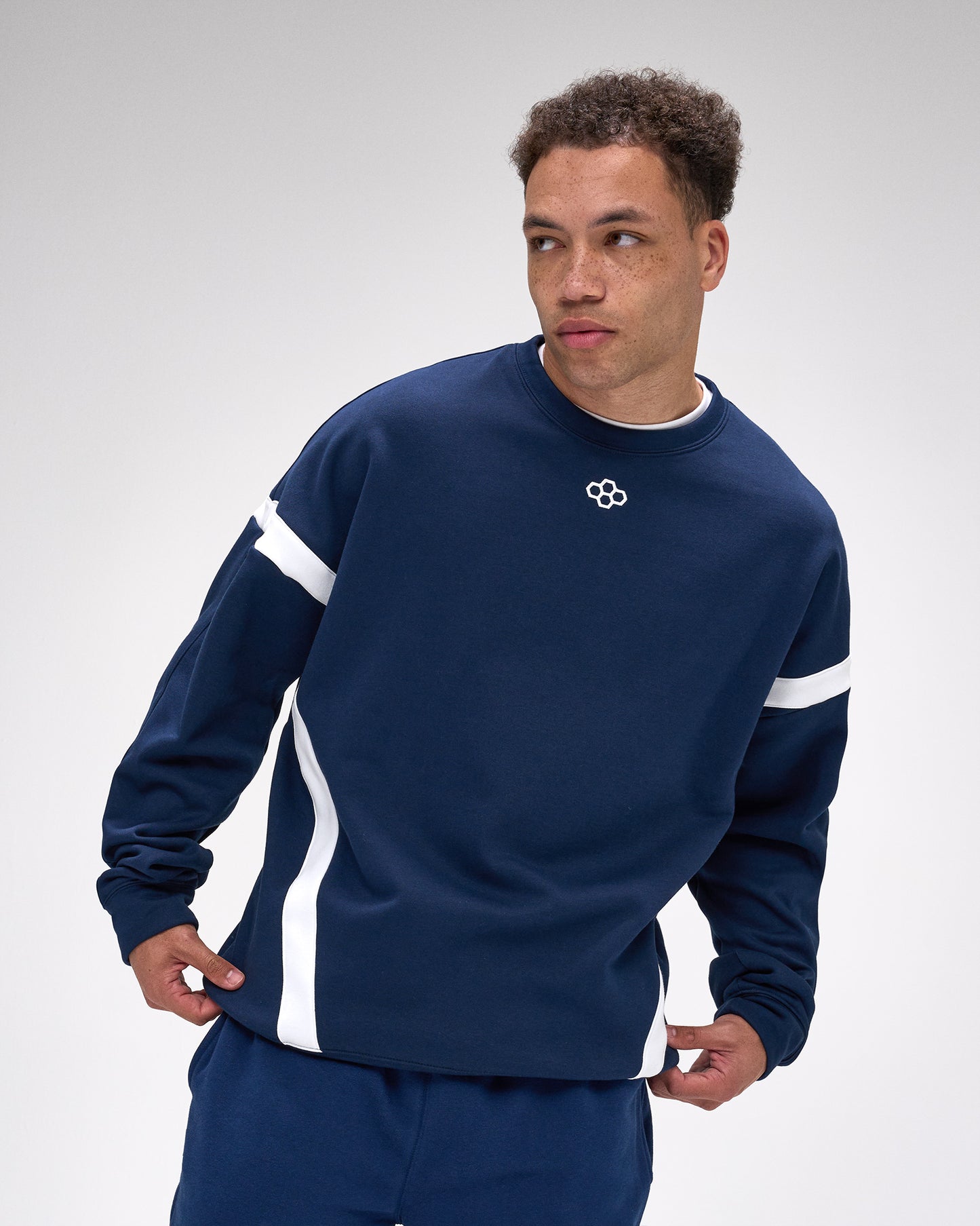 RUDIS 280 Tech Fleece Colorblock Crewneck - Navy