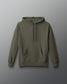 Green hoodie on a gray background