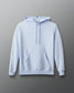 Light blue hoodie on a gray background