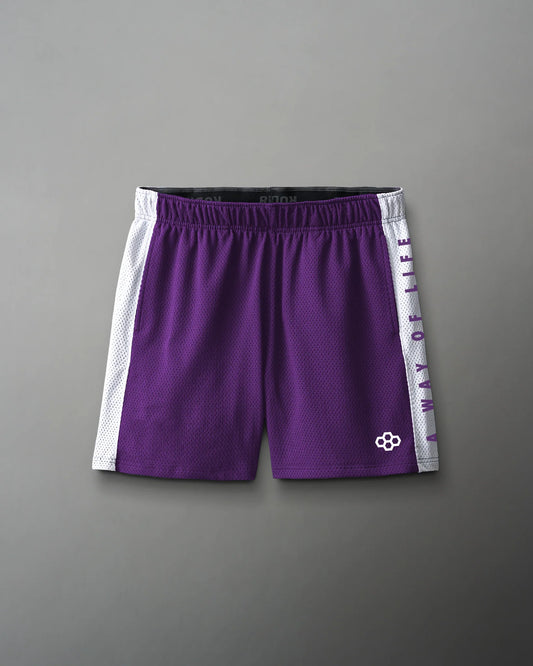 RUDIS 5" Panel Mesh Short - Purple/White