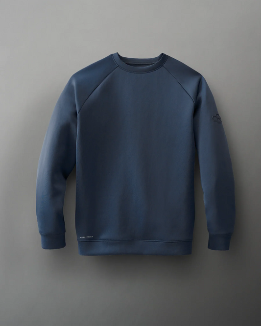 Pull ras du cou pour jeunes RUDIS COOL-FEEL - Bleu marine
