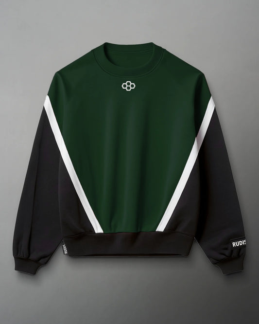 RUDIS Youth Colorblock Crewneck - Black/Emerald