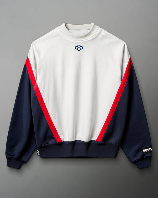 RUDIS Youth Colorblock Crewneck - Red/White/Navy
