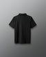 Black short-sleeve shirt on a gray background