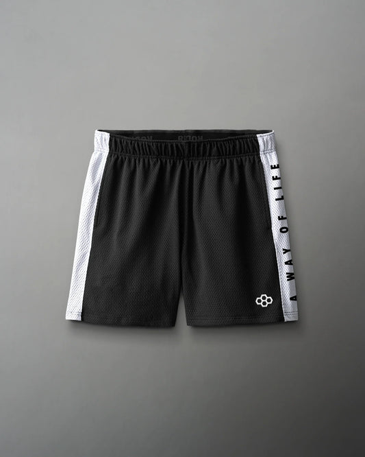 RUDIS 5" Youth Panel Mesh Short - Black/White