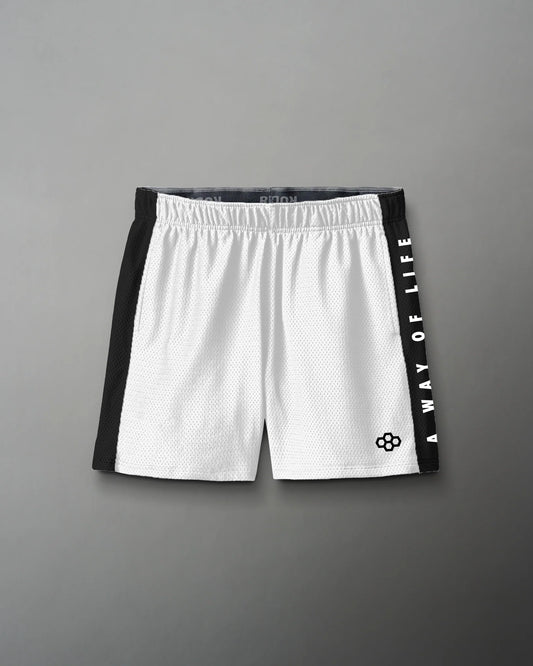 RUDIS 5" Youth Panel Mesh Short - White/Black