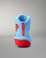 Rear view of RUDIS JB1 Superman wrestling shoe with red Man of Steel heel tab and Superman branding.