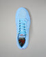 Top view of RUDIS JB1 Superman wrestling shoe showing light blue laces, mesh upper and Superman graphic footbed.