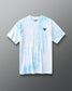 RUDIS Superman Comic Classic Cotton T-Shirt in blue tie-dye with a blue Superman shield logo on the chest.