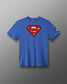 RUDIS Superman Icon Elite Supersoft T-Shirt in royal blue featuring the classic red and yellow Superman shield graphic.