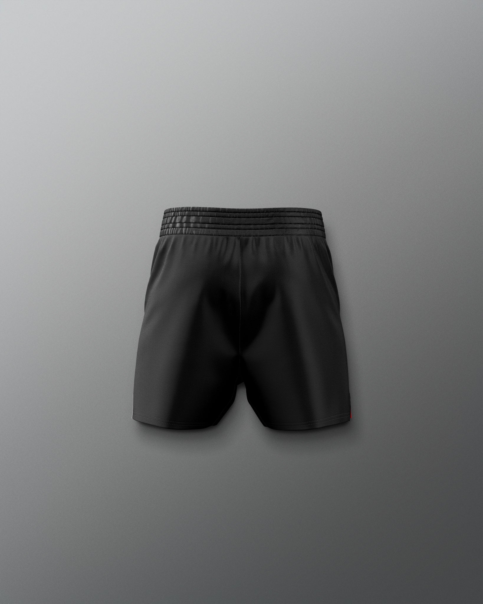 Black shorts on a gray background