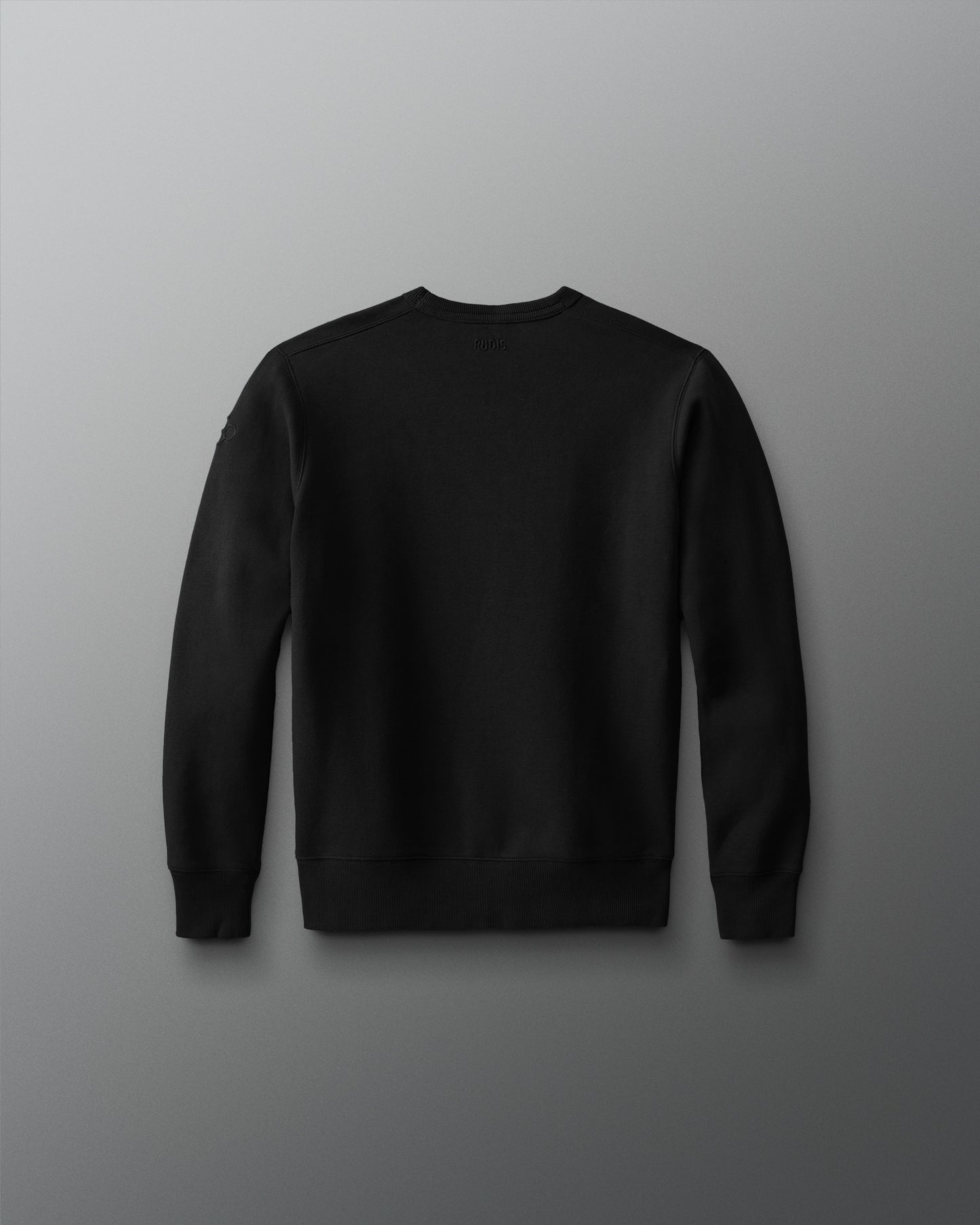 Black sweatshirt on a gray background