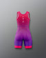 Pink and purple athletic singlet on a gray background
