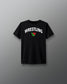 Black t-shirt with 'Wrestling' text and graphic on a gray background