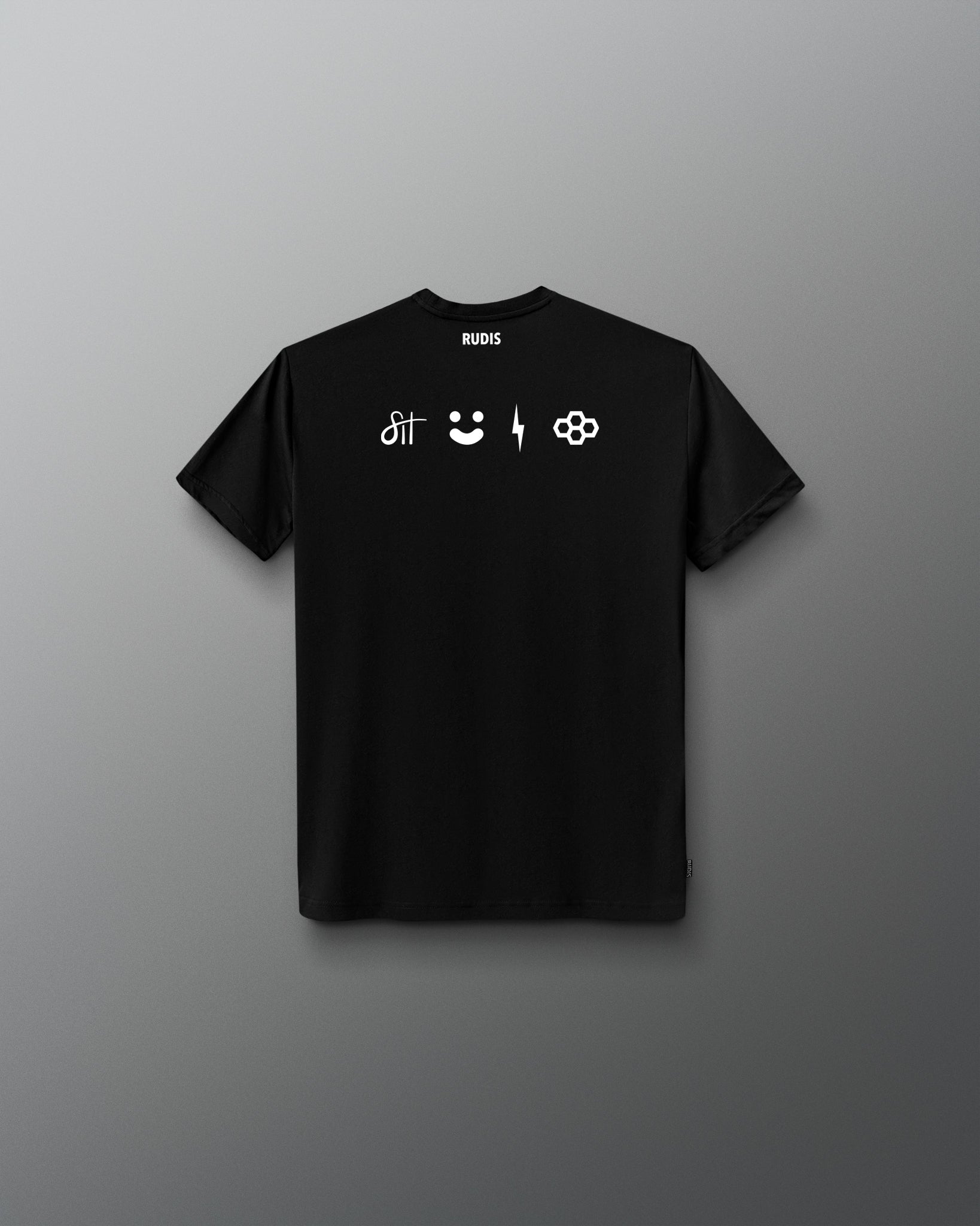 A black short-sleeve t-shirt with 'A WAY OF LIFE' printed in white across the chest, displayed against a dark gray gradient background.