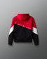 Red, black, and white hoodie with 'A Way of Life' text on a gray background