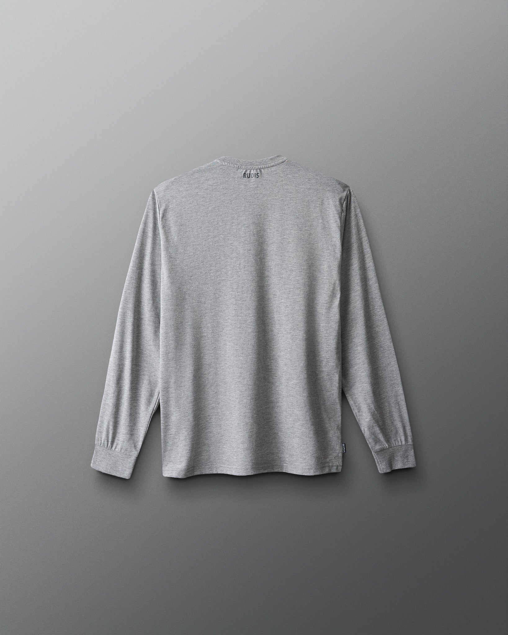 Gray long-sleeve shirt on a gray background