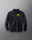 Youth-sized black jacket with the 'IOWA' text and a graphic emblem on the front side, displayed against a grey background. iowa hawkeyes wrestling 