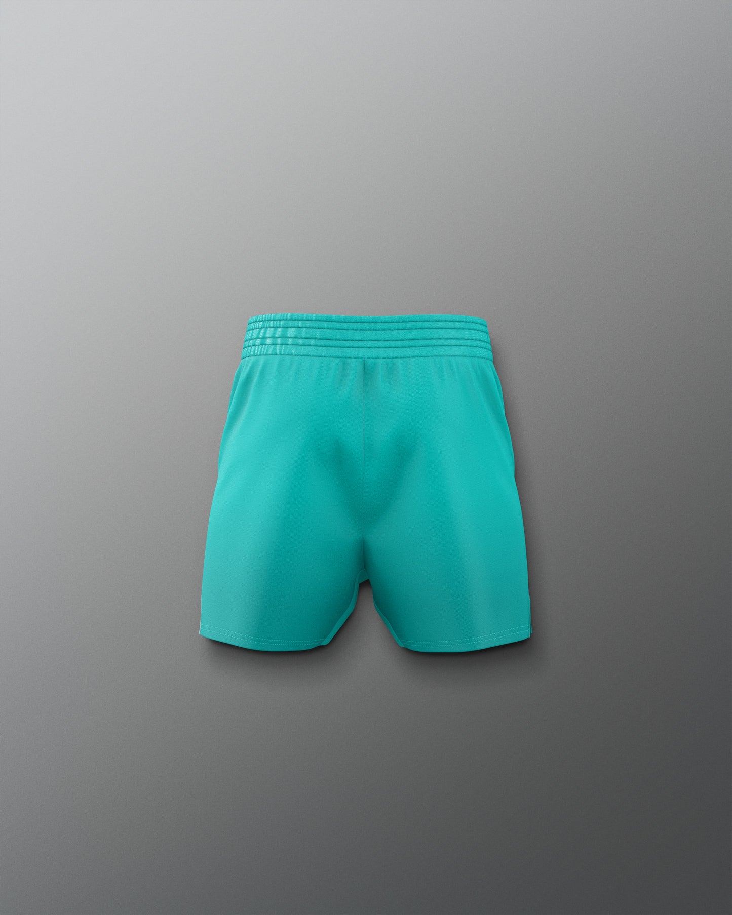 Turquoise shorts on a gray background