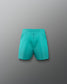 Turquoise shorts on a gray background