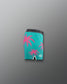 Teal boxer briefs with pink palm tree design on a gray background