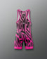 Pink and black athletic outfit on a gray background