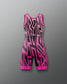 Pink and black wrestling singlet on a gray background