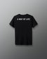 Black t-shirt with 'A WAY OF LIFE' text on a gray background