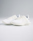 A pair of modern white athletic shoes featuring a sleek design breathable mesh upper and textured sole for performance and comfort
