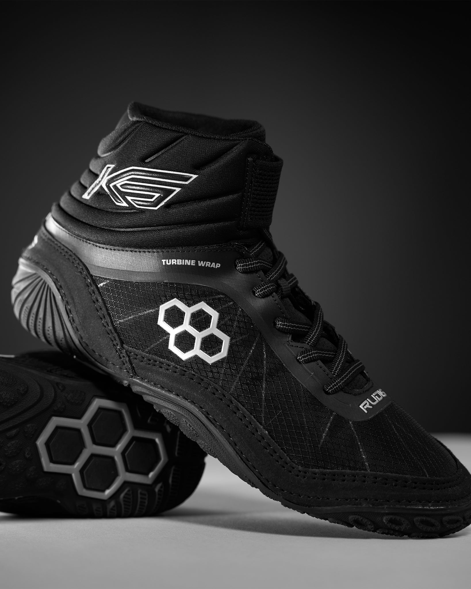RUDIS KS Turbine Youth Wrestling Shoes - Midnight Chrome  display picture 3