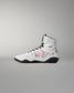Side view of RUDIS Infinity Edge wrestling shoe in tactical gray with digital camo upper and black traction outsole