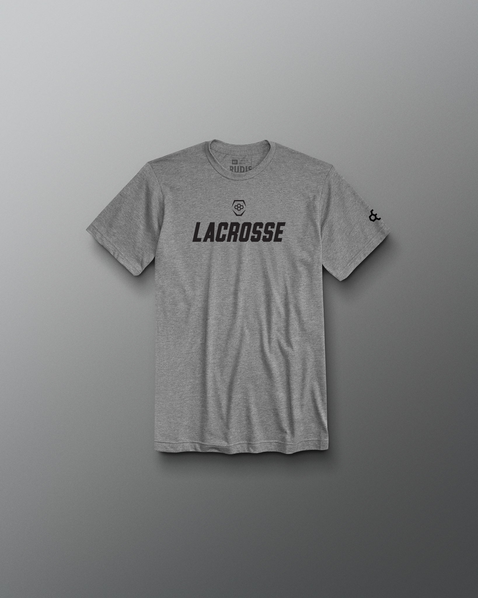 Gray t-shirt with 'LACROSSE' text on a gray background