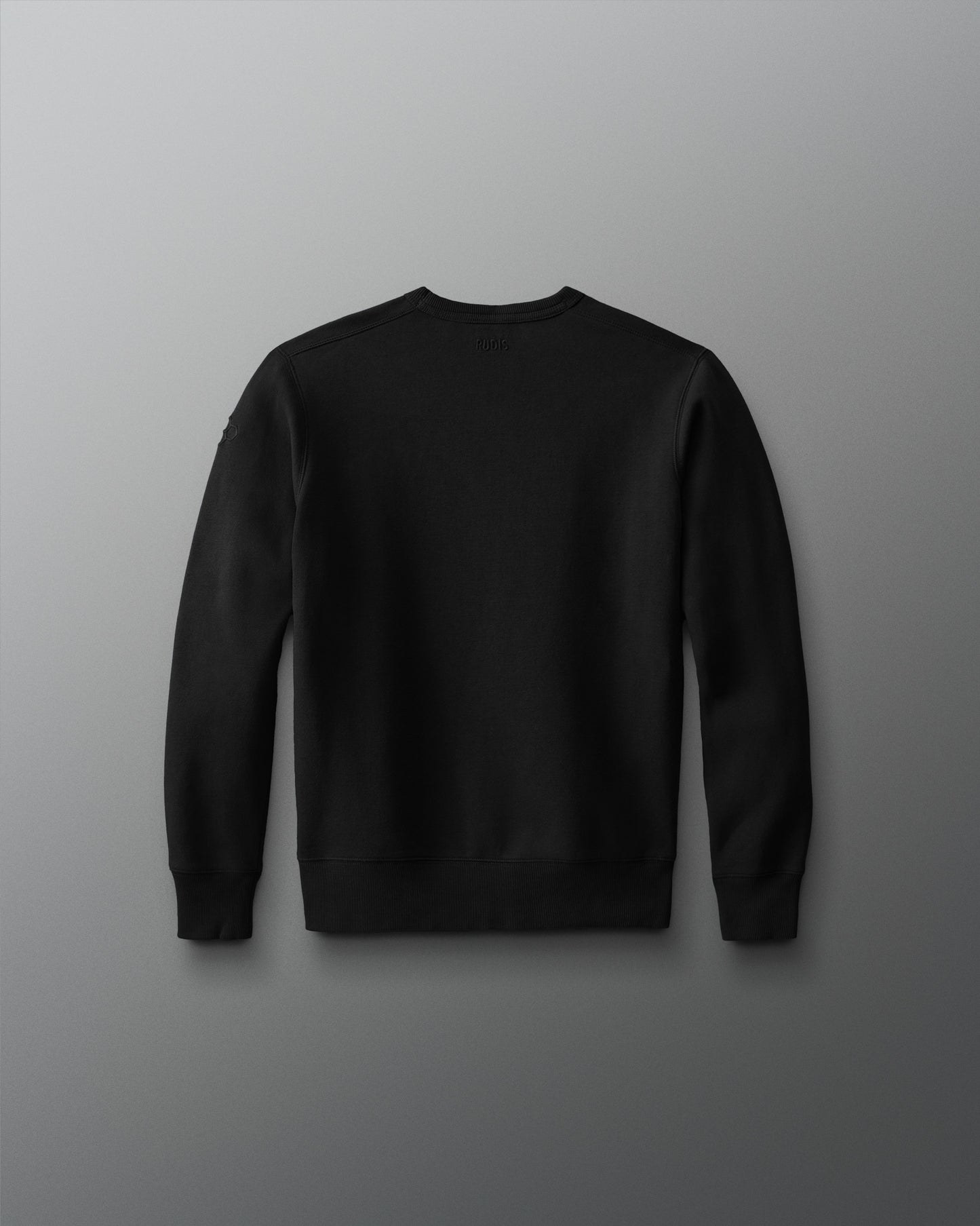 Black sweatshirt on a gray background