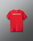 Red t-shirt with 'A Way of Life' text on the back against a gray background